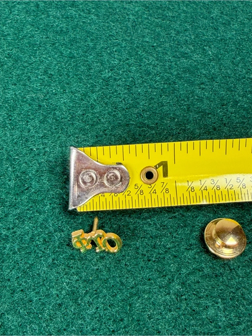 Phi Tau Gold Tone Greek Letter Fraternity Lapel Pin Tie Tack Clutch Back Vintage